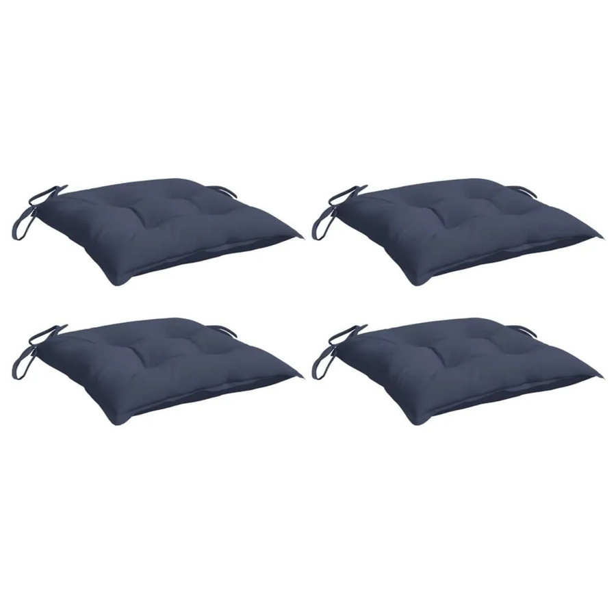 vidaXL Stuhlkissen 4er Set Marineblau aus wasserabweisendem Polyester, B/T/H: 40 x 40 x 7 cm - Bild 2