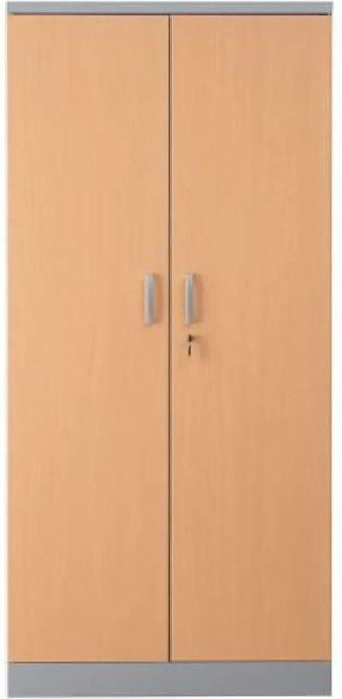 PROREGAL Aktenschrank Beetle mit 4 Fachböden und Schloss, Silber & Buche, H x B x T: 195 x 92 x 42 cm - Bild 1