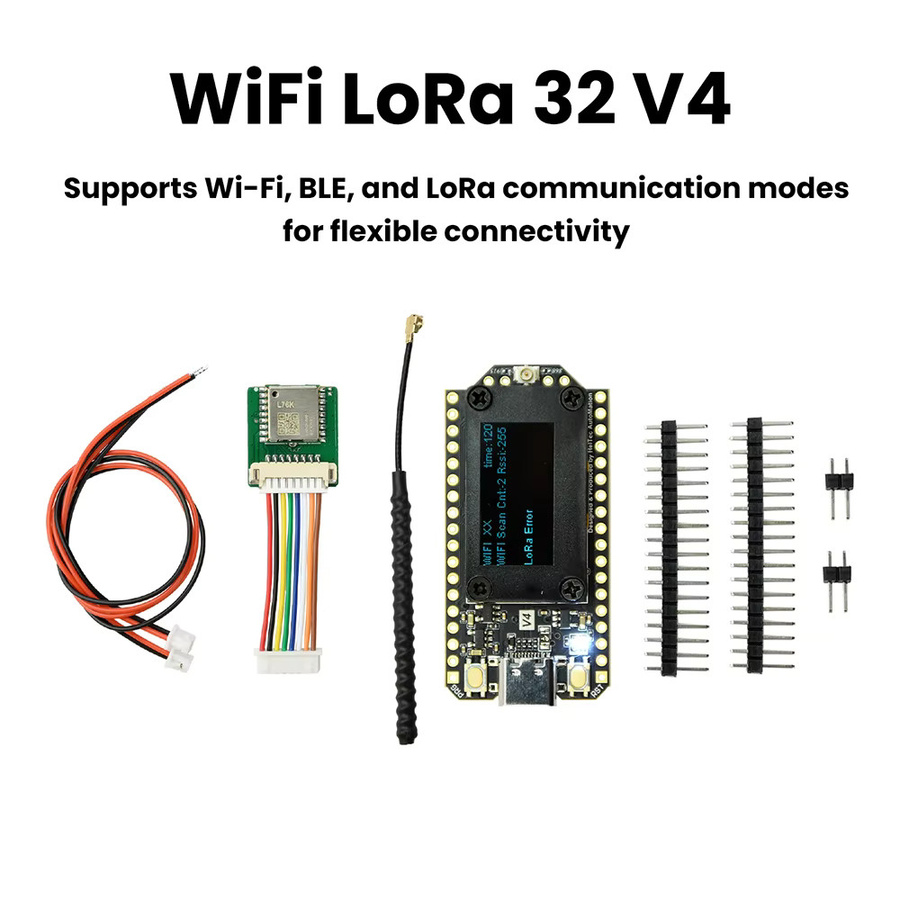 Diymore LoRa 32V4 Meshtastic Dev-Board mit ESP32, SX1262, GPS und 0,96 Zoll OLED Display, Solar Powered, WiFi, Bluetooth und BLE, Schwarz - Bild 3