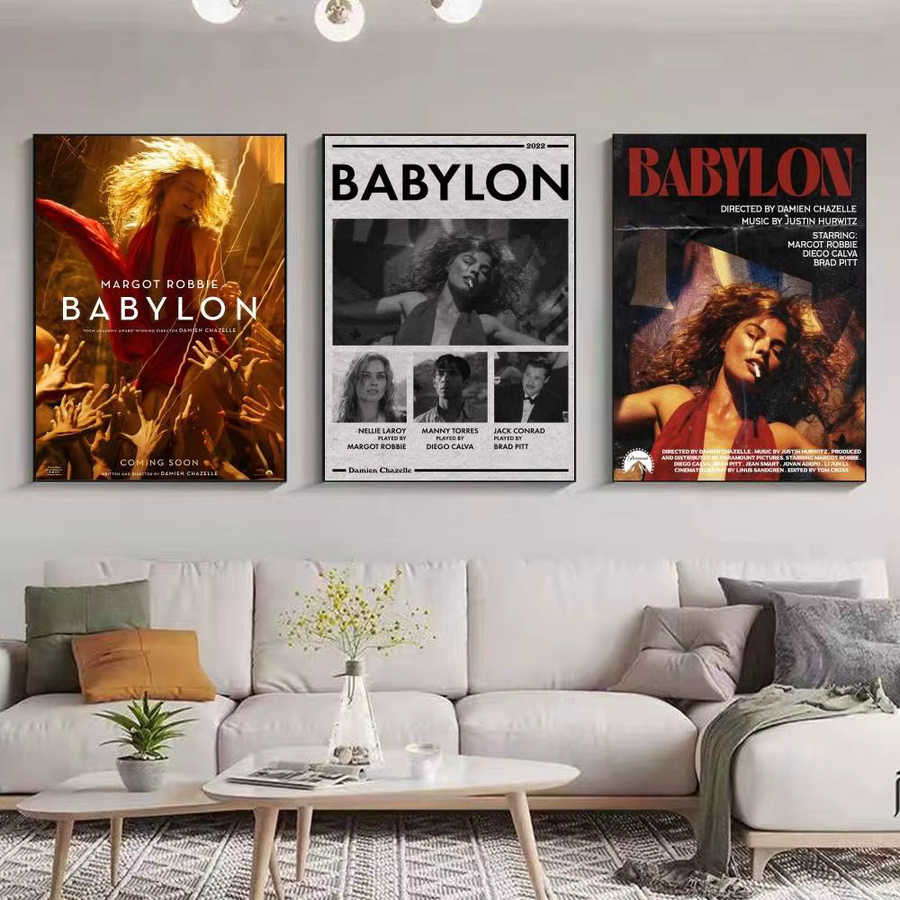 M-Margot R-Robbie Babylon Abstract Poster als Leinwanddruck für dein Wohnzimmer oder Schlafzimmer in Mehrfarbig - Bild 5