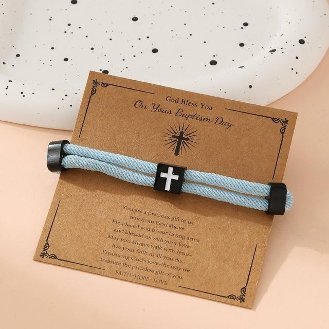 Handarmband Edelstahl, Silber, Kreuz, Unisex - Bild 1
