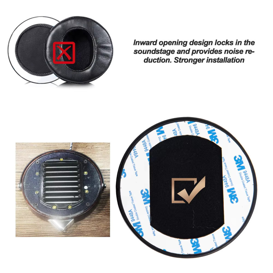 Audeze Ersatz-Ohrpolster aus perforiertem Schafsfell-Lammleder mit Memory-Schaumstoff in Schwarz für LCD2, LCD3, LCD4 und LCDXC Kopfhörer - Bild 4