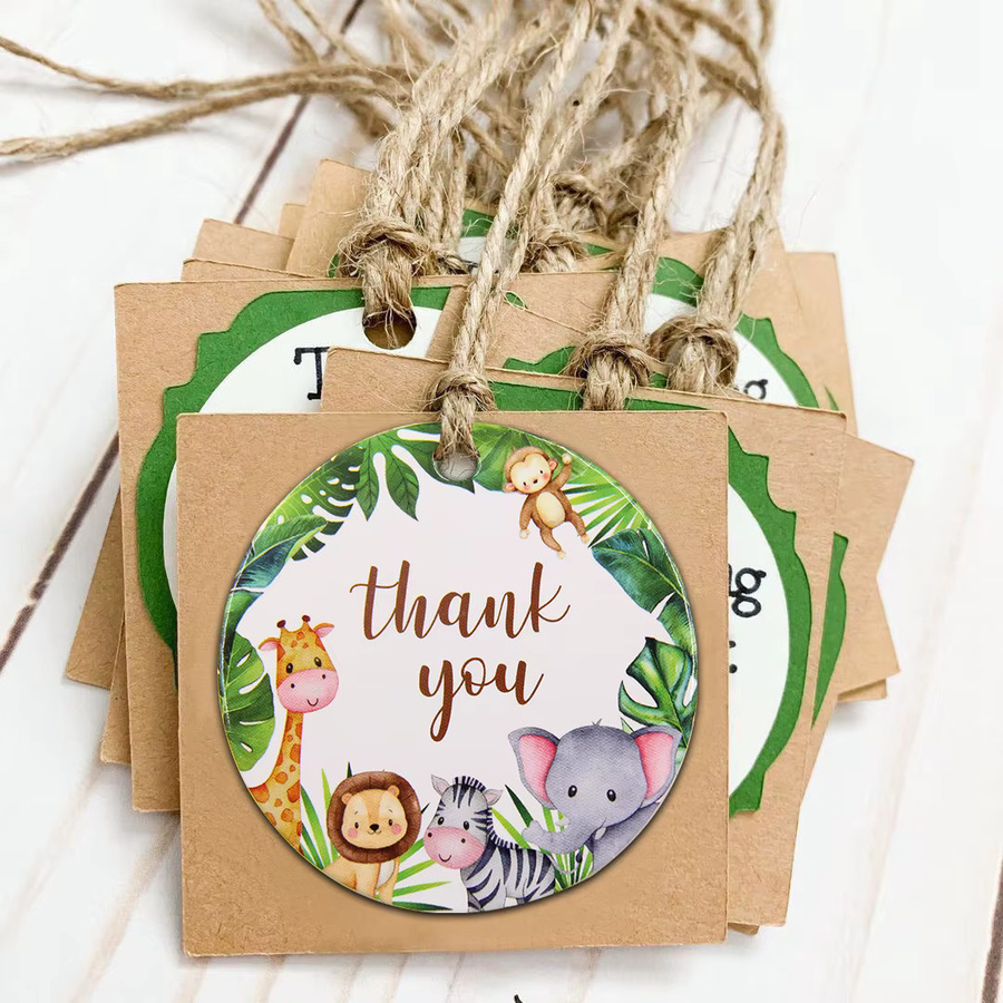Tissy Wildtier Bastelanhänger aus Papier für Kinder, Dschungel Safari Party Dekoration und DIY Geschenkverpackung, Mehrfarbig - Bild 2