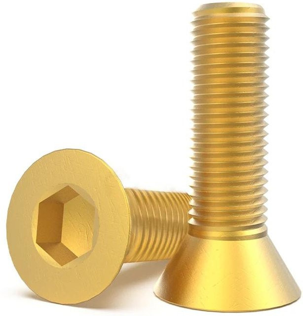 The Cozy Nook Senkkopf Sechskantschraube aus Messing M4x20 mm, Goldfarben - Bild 1