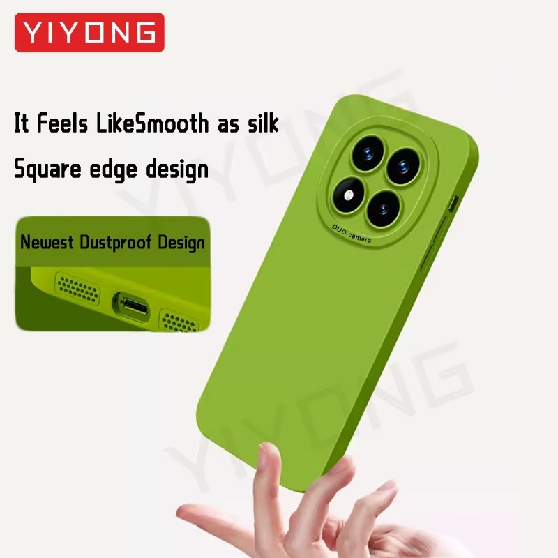 YIYONG Flüssigsilikon Schutzhülle für Xiaomi Redmi Note 15 Pro, Redmi Note 15 und Redmi Note 14 Pro Plus in Schwarz und Grün - Bild 2