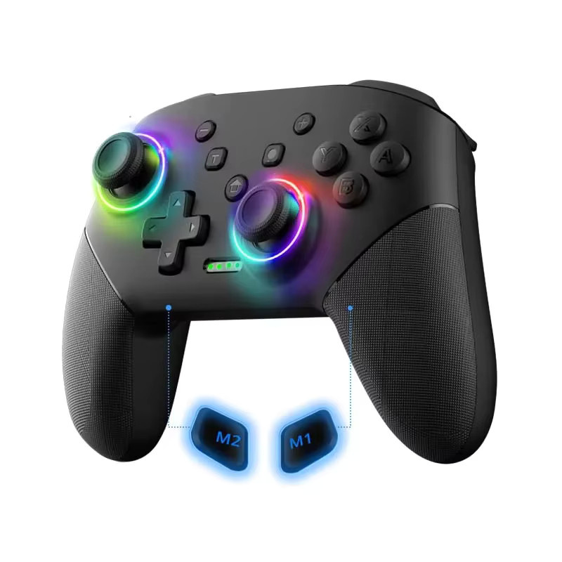 DATA FROG Wireless Pro Controller für Nintendo Switch, Switch Lite, OLED und PC mit Bluetooth, programmierbarem Turbo und 1000-mAh-Akku, Schwarz - Bild 5