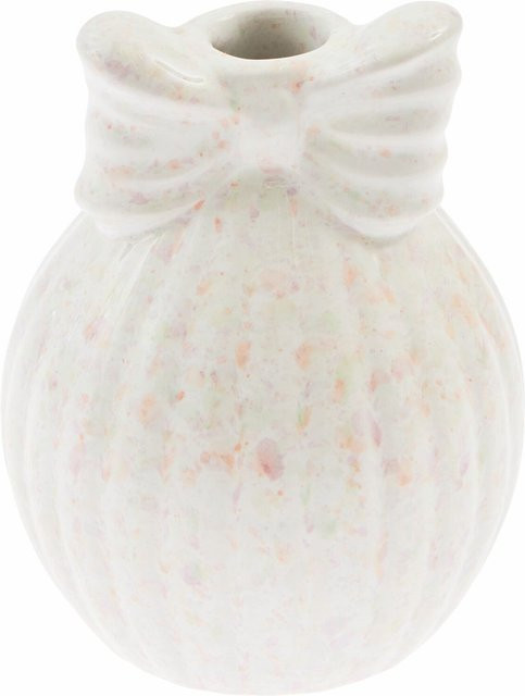 Rico Design Vase Schleife auf Kugel aus Porzellan in Konfetti, Höhe: 10,0 cm, Breite: 7,5 cm, Tiefe: 7,5 cm - Bild 1