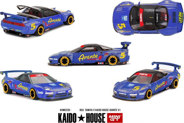 MINI GT Kaido House x NSX Tamiya x Kaido House Avante V1, Modellauto, Blau, 1:64 - Bild 1