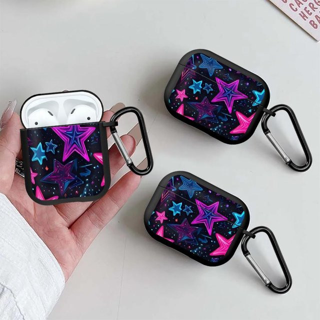 Schutzhülle mit bunten Sternen für Apple AirPods 4, 3, Pro, Pro 2 und Pro 3 in Multicolour - Bild 1