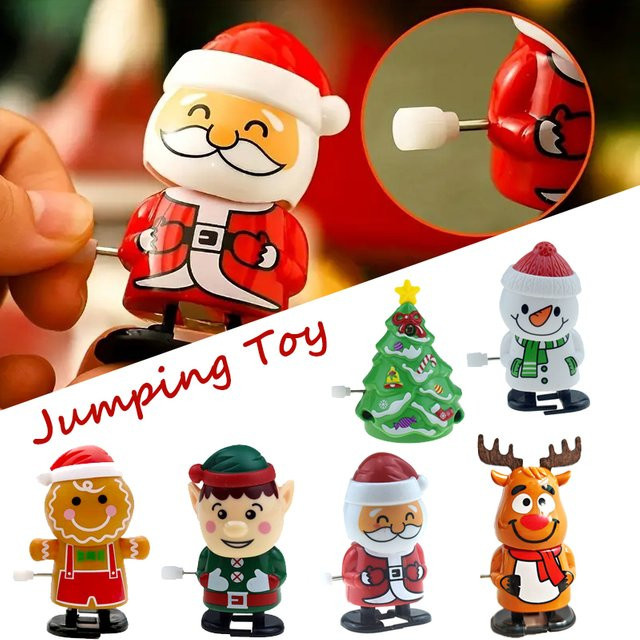 YOCITY Weihnachtliche Mini Wind-up Spring-Spielzeuge Santa Claus und Schneemann in Multicolor als festliche Tischdekoration - Bild 1