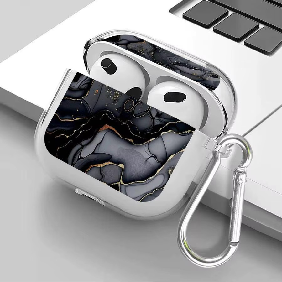 Transparente Schutzhülle mit Marmor-Muster für Apple AirPods Pro 1, 2 und 3 - Bild 6