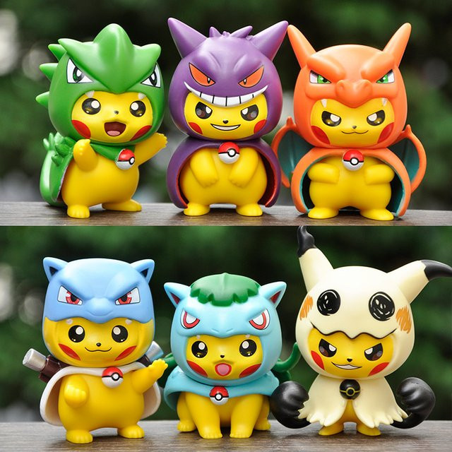 Bandai Pokémon Pikachu Kostüm-Figuren Spielzeug, 6 Stile - Bild 1