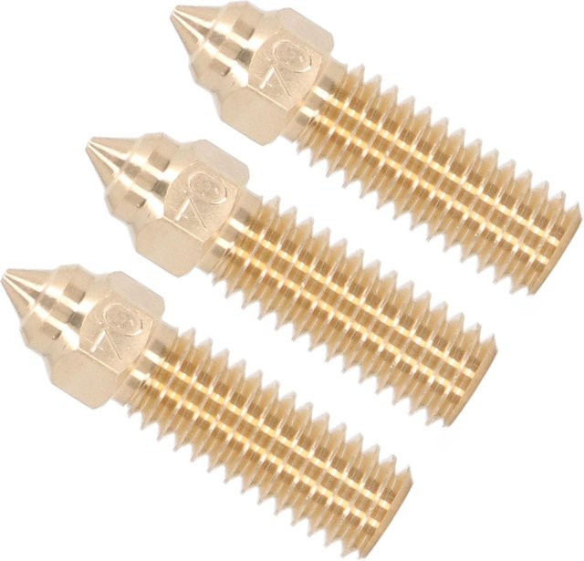 Creality 3-teiliges Messingdüsen-Kit für FDM-3D-Drucker mit hohem Durchfluss und hoher Temperaturbeständigkeit, 0.4 mm, beige/gold - Bild 1