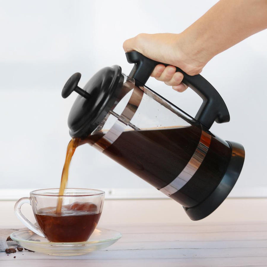 i cafilas French Press Kaffeebereiter aus Edelstahl und Borosilikatglas, transparent, 1000 ml - Bild 4