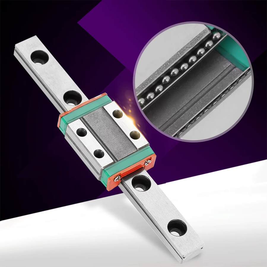 LML9B Miniatur-Linearschiene mit Gleitblock und Schienenwagen in Silber, Breite: 9 mm - Bild 5