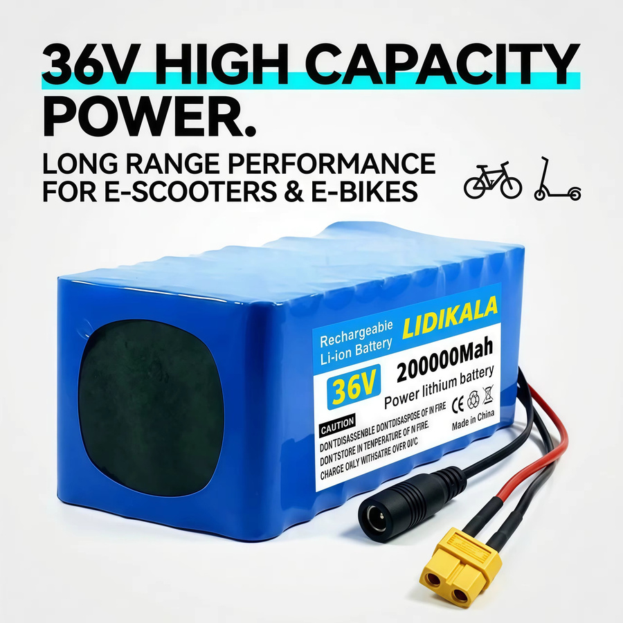 36V 10S4P 18650 Lithium-Ionen-Akkupack in Blau mit XT60 und DC-Anschluss für Elektroroller und E-Bikes - Bild 3