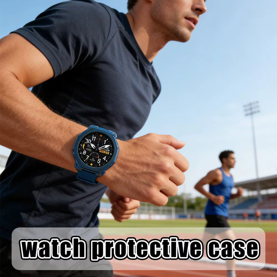 Amazfit Uhrengehäuseschutz, TPU-Silikon, Schwarz - Bild 5