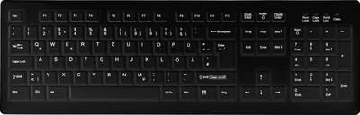 Active Key MedicalKey AK-C8100 Sanitizable USB-Tastatur mit Scissor-Key-Tastenschaltern in Schwarz, Layout: Deutsch QWERTZ - Bild 1