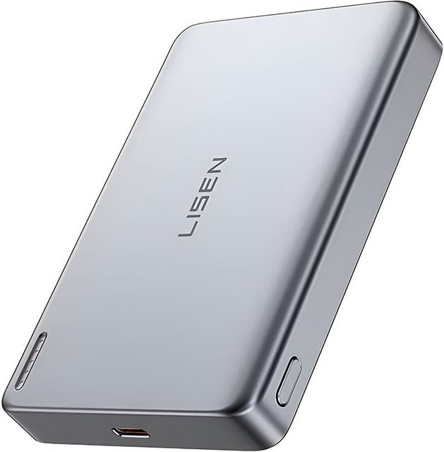 Lisen L601 Pro Wireless Externe Batterie, 10000mAh, 27W, PD + FQI, Grau - Bild 1