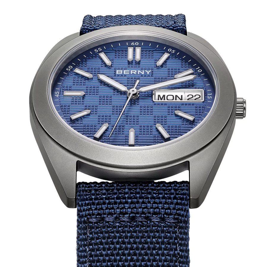 BERNY Armbanduhr Titan, Quarz, 38 mm, Blau, Herren - Bild 3