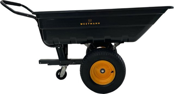 Westmann Schubkarre Prakta XL Schwarz mit Kippfunktion und Kugelkopfkupplung B/H/L: 95,5 x 75 x 167 cm