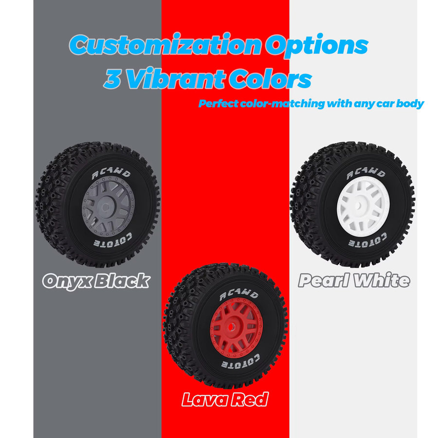RCAWD Radreifen für 1/8 Arrma Mojave 4S, 2-teiliges Set, Gummi, Schwarz - Bild 3