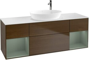 V&B Waschtischunterschrank Finion in Weiß und Walnuss, Breite: 160 cm - Bild 1