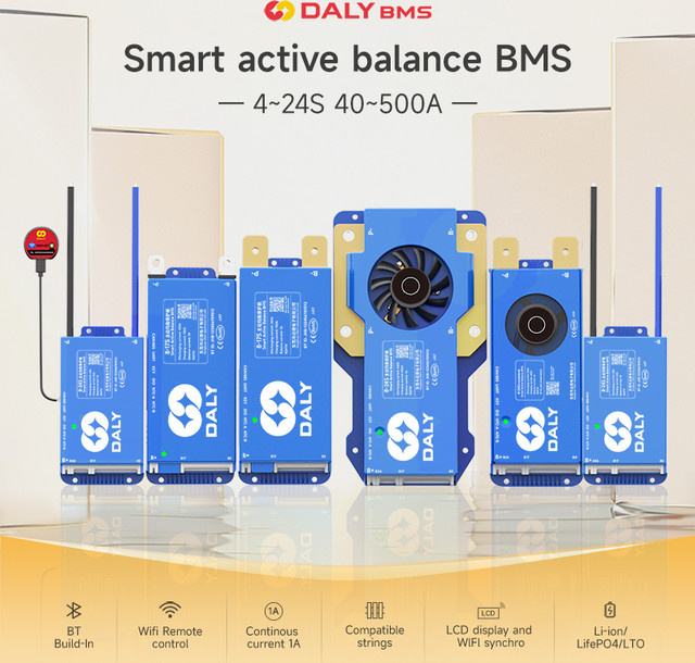 Daly Balance Smart BMS mit WIFI/CAN für elektrische Gabelstapler und Golfwagen in Blau - Bild 1