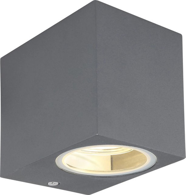 Globo Außenleuchte Veronika eckig in Anthrazit aus Aluminiumdruckguss mit Glas und GU10 Fassung, B/T/H: 6,8 x 8,1 x 8,1 cm - Bild 1
