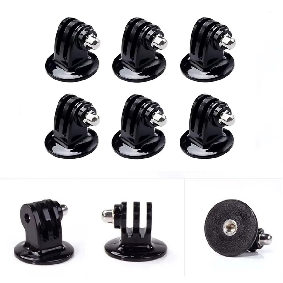 6er Set Stativ Halter Fall Mount Adapter für GoPro Hero 12 11 10 9 8 7 6 5 4 MAX Session und Action Cameras in Schwarz - Bild 2