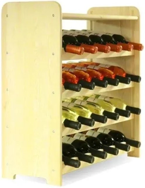 PROREGAL Pinotwine Weinregal aus massivem Kiefernholz Natur Unbehandelt, H x B x T: 61,6 x 63,2 x 26,5 cm - Bild 1