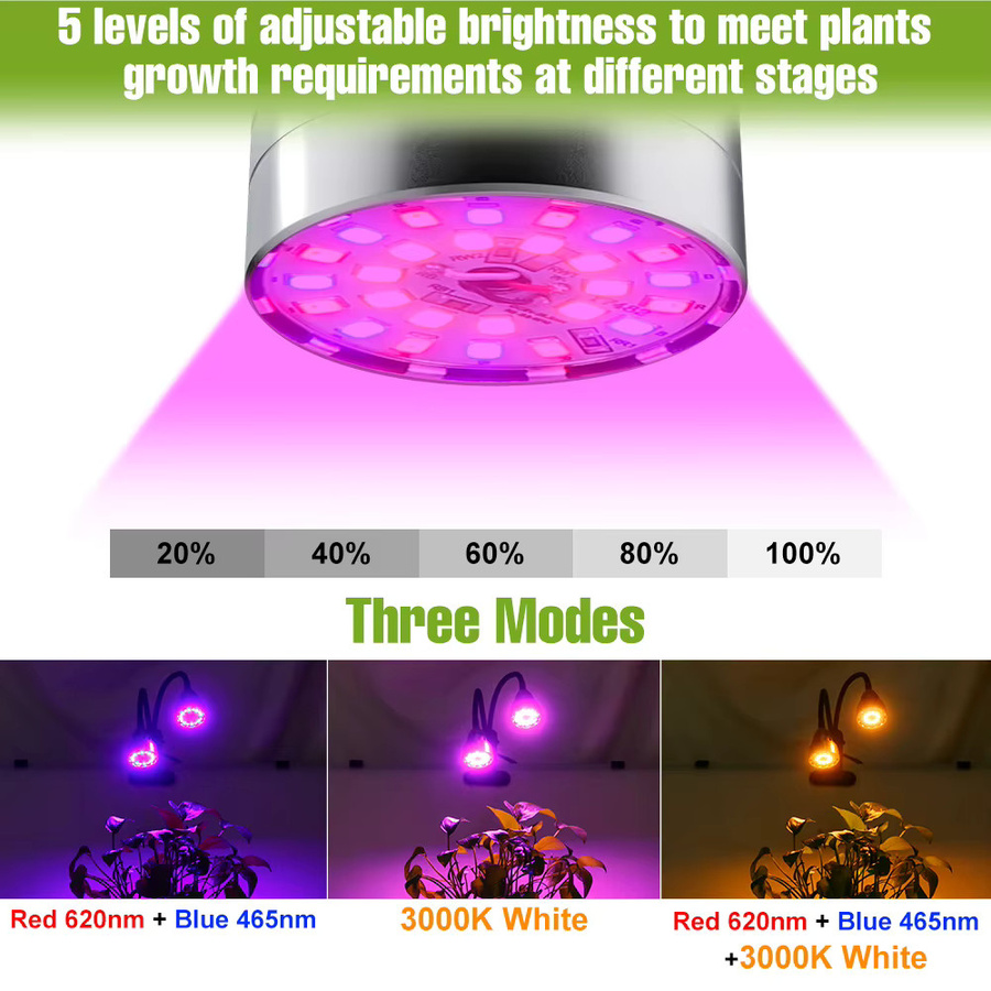 LED-Vollspektrum-Pflanzenlampe mit automatischer Zeitschaltfunktion für Indoor-Wachstumsboxen und Desktop-Topfpflanzen - Bild 3