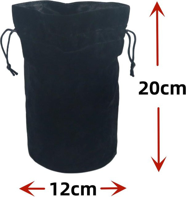 Samt Würfelbeutel mit Kordelzug von A Family Of Home Textiles für TRPG und Brettspiele in Schwarz - Bild 1