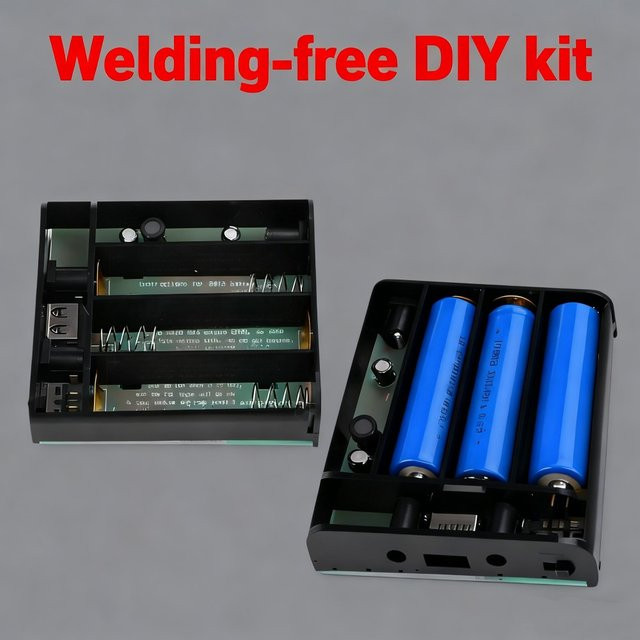 DIY USV Power Bank Box für 18650 Batterien mit 5V, 9V und 12V DC Ausgang in Schwarz - Bild 1