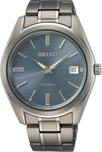 Seiko Armbanduhr Titanium, Quarz, Blau, 40 mm, Herren - Bild 1