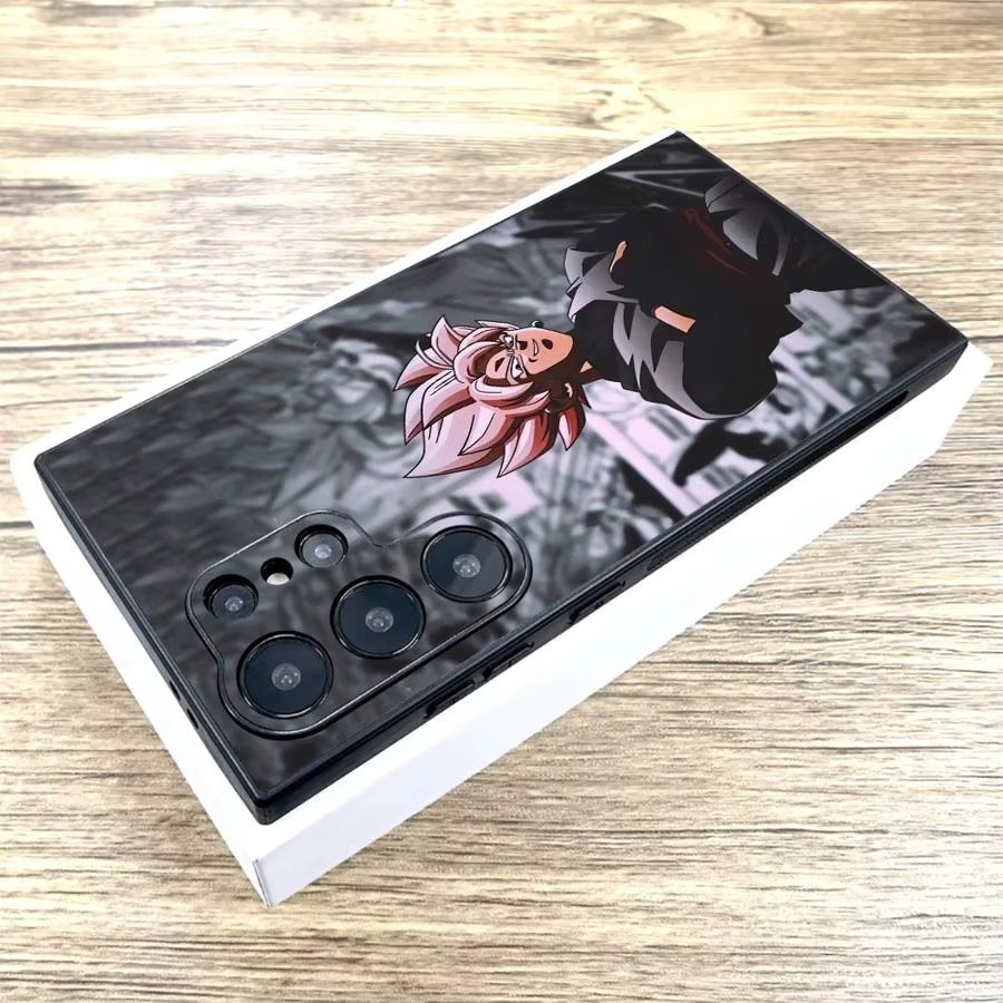 Schwarze weiche Handyhülle mit Dragon Ball Goku Manga Son Gohan Design für Samsung Galaxy S25 Edge, S24 Plus, S23 Ultra, S21 FE und S20 - Bild 3