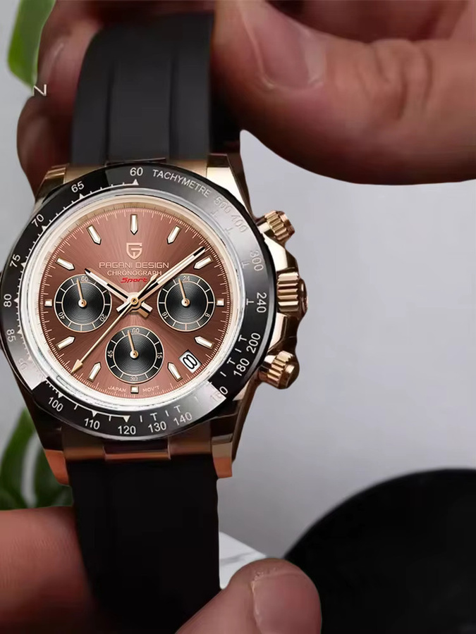PAGANI DESIGN Chronograph, Quarz, Edelstahl, Gold, 40 mm, Herren - Bild 5
