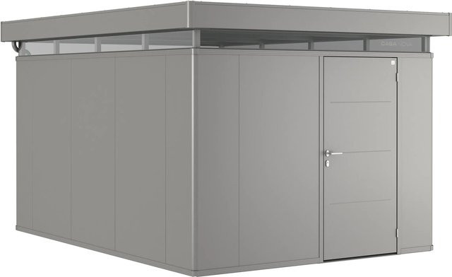 Biohort Metall-Gerätehaus CasaNova mit Einzeltür und Flachdach in Quarzgrau-Metallic, B: 400 cm, T: 300 cm, H: 250 cm - Bild 1