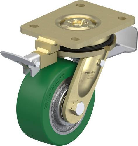Blickle Lenkrolle LS-GST 127K-ST-RI4 mit Feststeller in Grün und Silber, Rad-Durchmesser: 125 mm, Tragfähigkeit: 450 kg - Bild 1