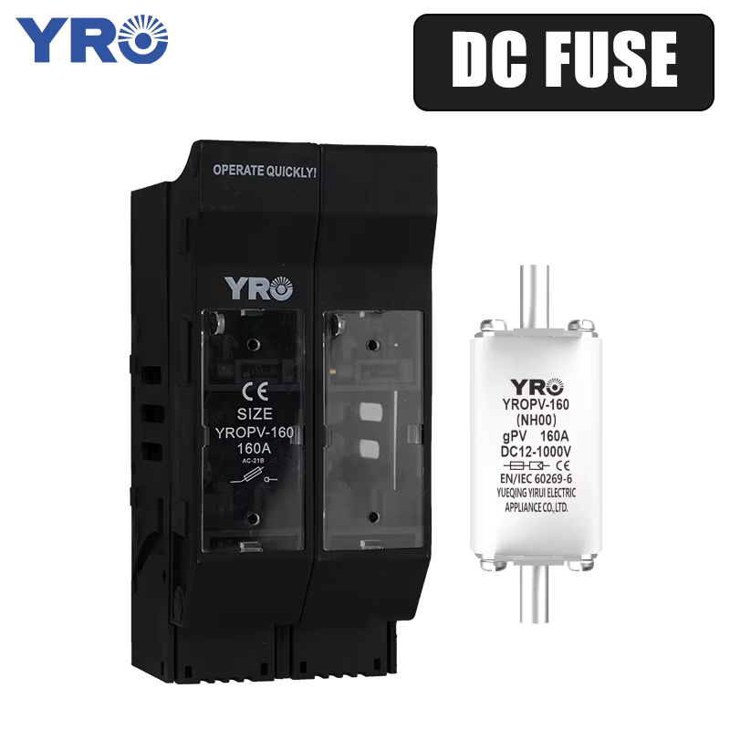 YRO Batterie-Sicherungstrennschalter Messertyp 160A DC1000V für Solar PV, Sicherungshalter NH00 zur Panelmontage, Schwarz - Bild 5