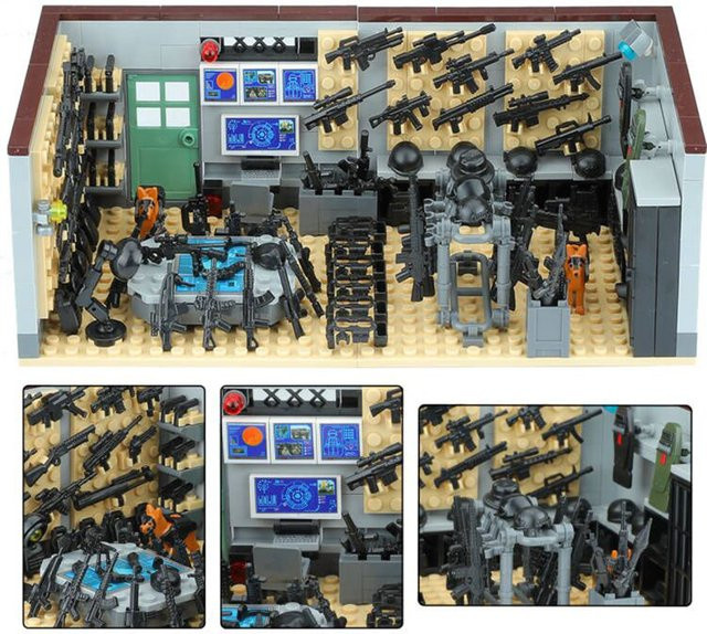 Brangdy MOC Militär Waffen Rüstung Zubehör Bausteine, Polizei, Kunststoff - Bild 1