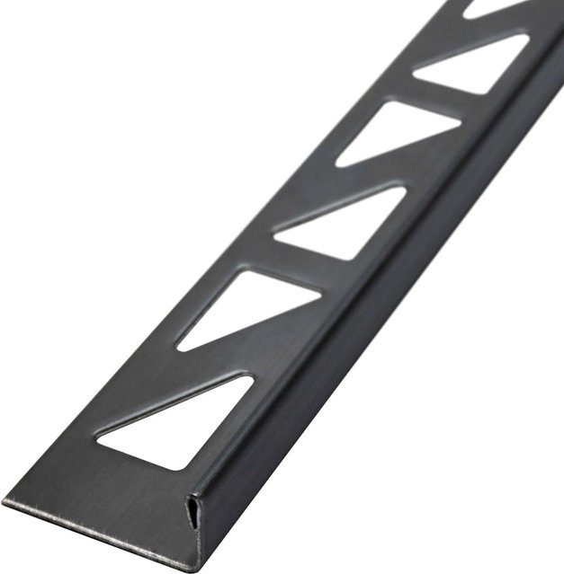 Dalsys Fliesenschiene L-Profil aus Edelstahl in Schwarz, Länge: 2,5 m, Höhe: 10 mm - Bild 1