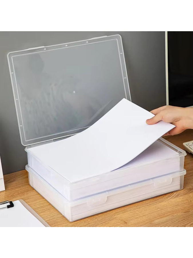 GJCUTE Akten-Organizer-Box mit Deckel für A4 Dokumente, transparent aus Kunststoff - Bild 2