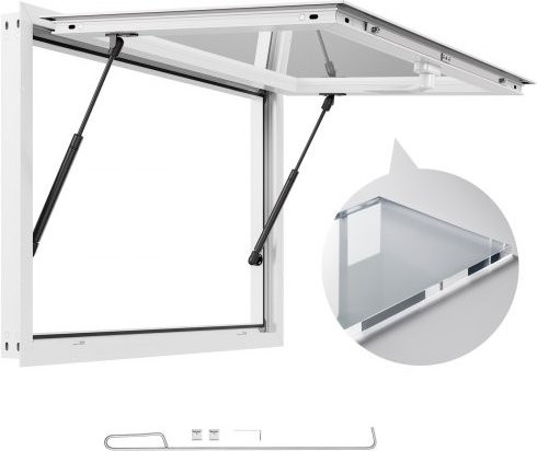 VEVOR Imbissfenster mit Aluminiumrahmen für Imbisswagen und Anhänger, B/H: 91,65 x 61 cm - Bild 1