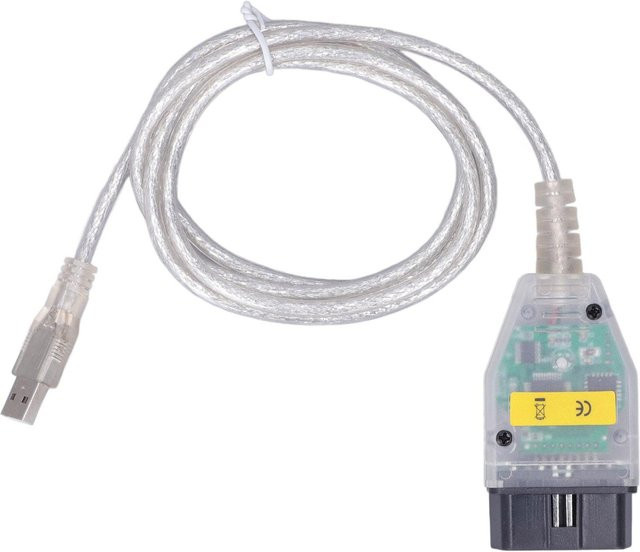 KaiSai K+DCAN OBD2 USB-Diagnosekabel mit Schalter für BMW Serie 1 E81 E82 E83 E87 E88 in Weiß - Bild 1