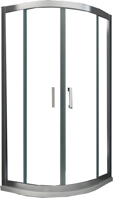 Glasdeals Duschkabine FRESH Viertelkreis Runddusche mit Schiebetür, ESG Sicherheitsglas 6 mm, Easy Clean Beschichtung, Farbe: Transparent/Silber, B/T/H: 90 x 90 x 195 cm - Bild 1