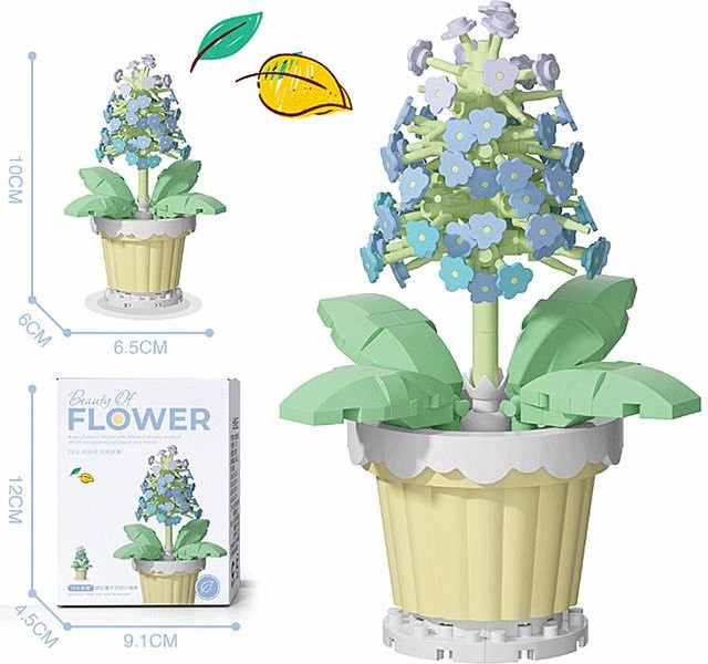 Yiran toy Topfblumen-Strauß-Ornamente, Bausteine, beige, ab 14 Jahren - Bild 1