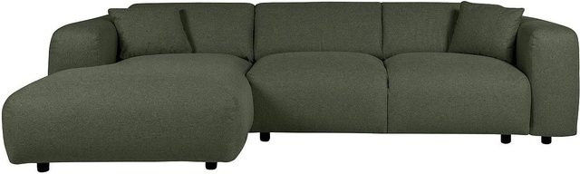 Vente-unique Sofa Pogni in Grün, modernes L-Shape Design ohne Schlafmöglichkeit, Breite: 280 cm - Bild 1
