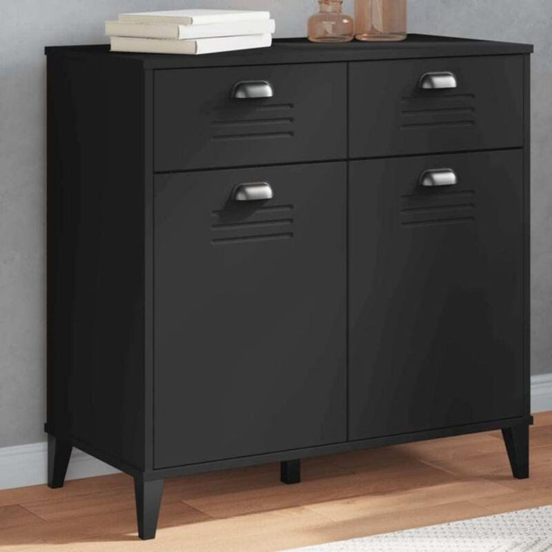 Sideboard Viken von vidaxl in Schwarz im Industrial Design aus Holzwerkstoff, B/T/H: 80 x 40 x 80 cm - Bild 1
