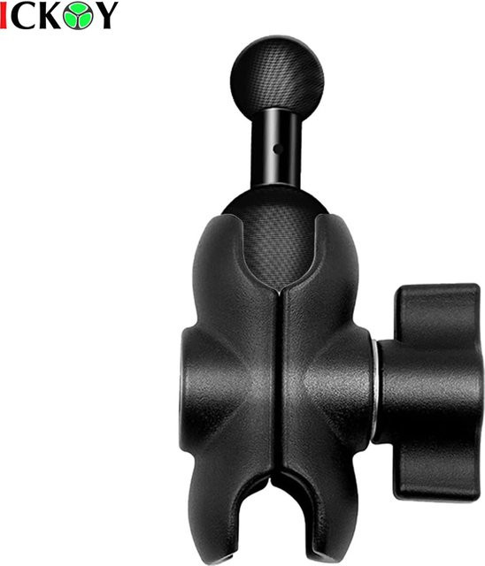 ICKOY RAM-Halterung Doppelbuchsenarm B-Größe mit 25mm und 17mm Kugeladapter für Garmin GPS in Schwarz - Bild 1